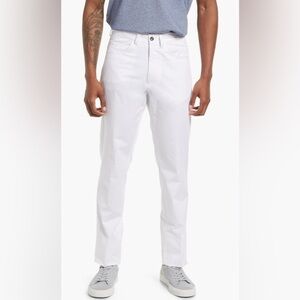 NWT Berle Charleston Khaki White Flat Front Men White Summer Pant Chino Size 40